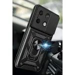 Xiao Red Note 13 4g Kılıf Pars Lens Yüzüklü Silikon - Yeşil-4