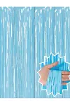 Soft Mavi Püsküllü Kapı Perdesi - Parti, Baby Shower, Sünnet Süsü, Cinsiyet Partisi 1x2 m-1