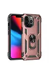 Apple iPhone 14 Pro Kılıf Sofya Yüzüklü Silikon Kapak - Rose-1