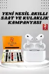 7 Kordonlu Akıllı Saat Ve Yeni Nesil Kulaklık Dokunmatik Ekran Android ve İOS Uyumlu-2
