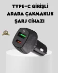 Araç Tipi Hızlı Şarj Adaptörü Type-C PD USB Çift Port Kompakt-1