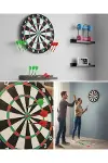 Şık Tasarımlı 15 İnç Dart Tahtası Metal Uçlu 4 Ok Seti-1