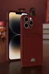 Apple iPhone 13 Pro Kılıf Kelvin Kartvizitli Silikon - Kırmızı-2