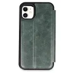 Apple iPhone 11 Kılıf Flip Cover - Koyu Yeşil-3