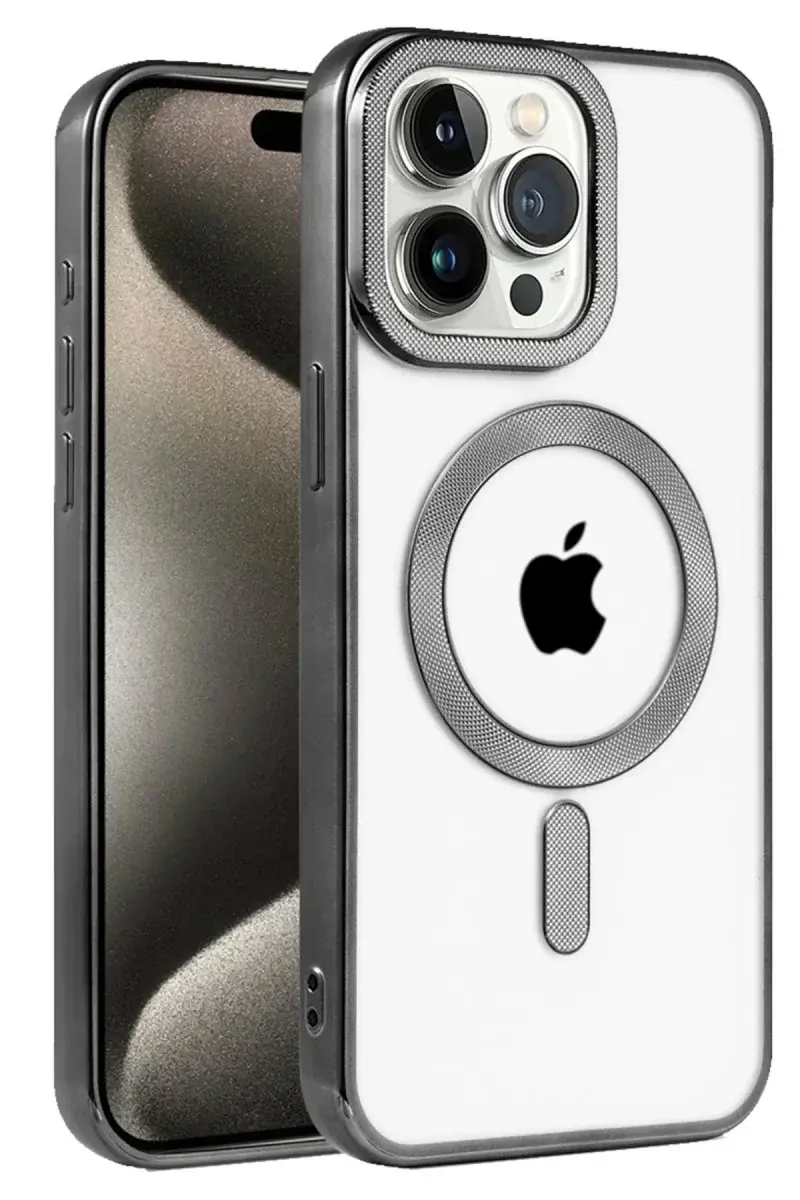 Apple iPhone 14 Pro Kılıf Kronos Magsafe Kapak - Siyah