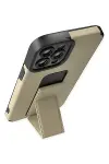 Apple iPhone 12 Pro Max Kılıf Mega Standlı Silikon - Gold-3