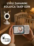 LCD Ekranlı Bebek İzleme Kamerası Ninnili Gece Görüşlü Güvenlik Siste Yeni Nesil-1