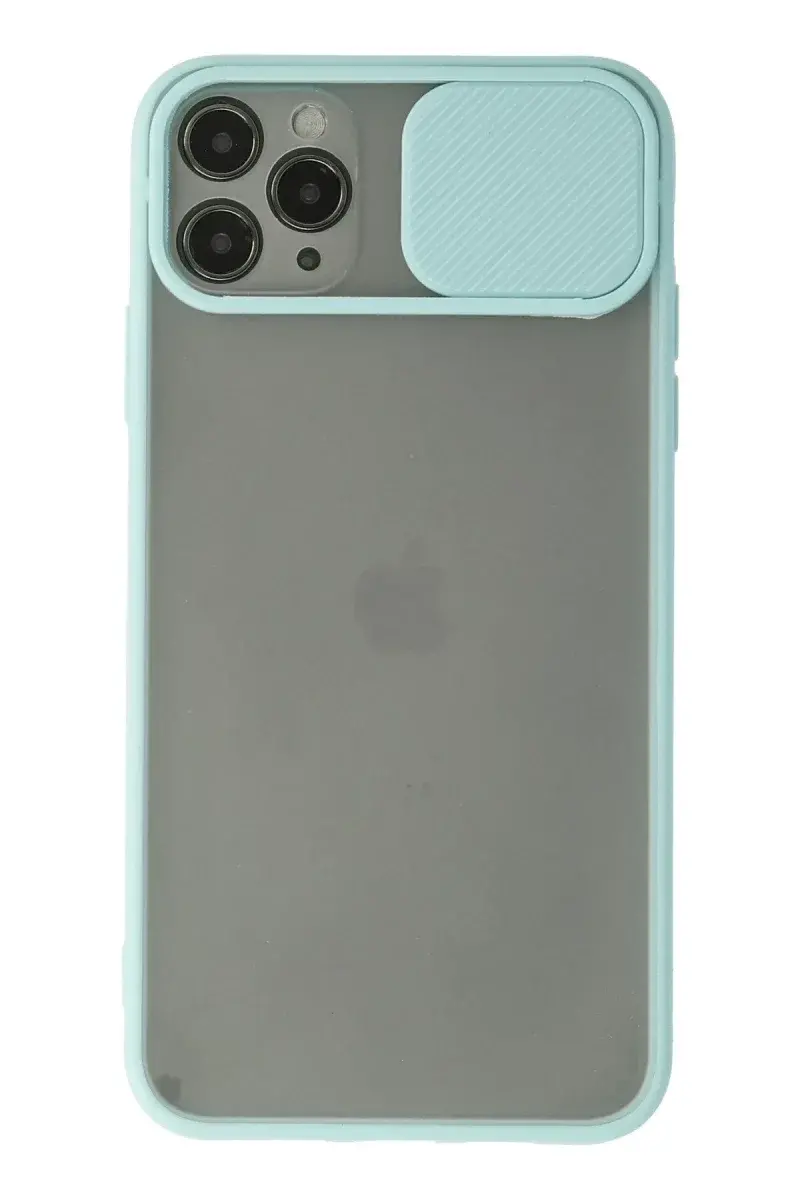 Apple iPhone 11 Pro Kılıf Palm Buzlu Kamera Sürgülü Silikon - Turkuaz
