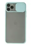 Apple iPhone 11 Pro Kılıf Palm Buzlu Kamera Sürgülü Silikon - Turkuaz-1