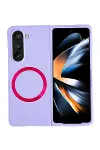 Samsung Galaxy Z Fold 5 Kılıf Mata Fold Kapak - Lila-1