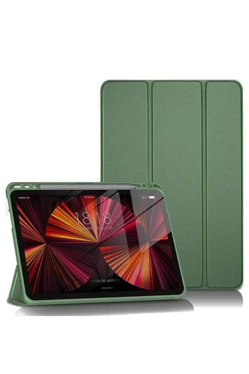 Apple iPad Pro 11 (2024) Kılıf Tablet Smart Kılıf - Koyu Yeşil