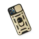 Apple İphone 12 Pro Kılıf Pars Lens Yüzüklü Silikon - Gold-3