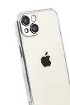Apple iPhone 15 Razer Lensli Silikon - Gümüş-3