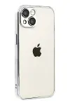 Apple iPhone 15 Razer Lensli Silikon - Gümüş-1