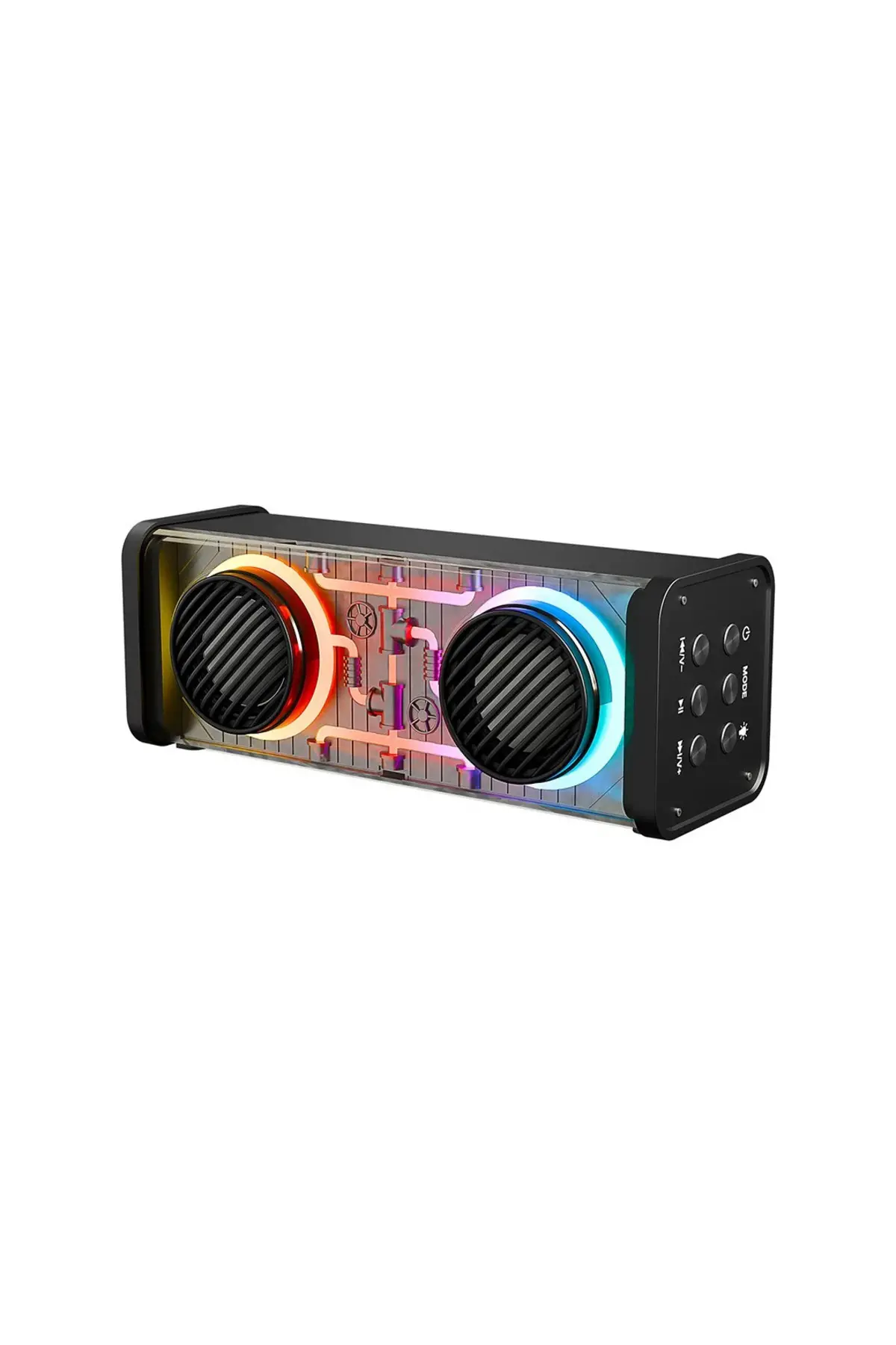 SİYAH KABLOSUZ HOPARLÖR - SPEAKER TAŞINABİLİR MP3 IŞIKLI USB ŞARJLI BT - AUX - TES 10 MT MENZİL 1200