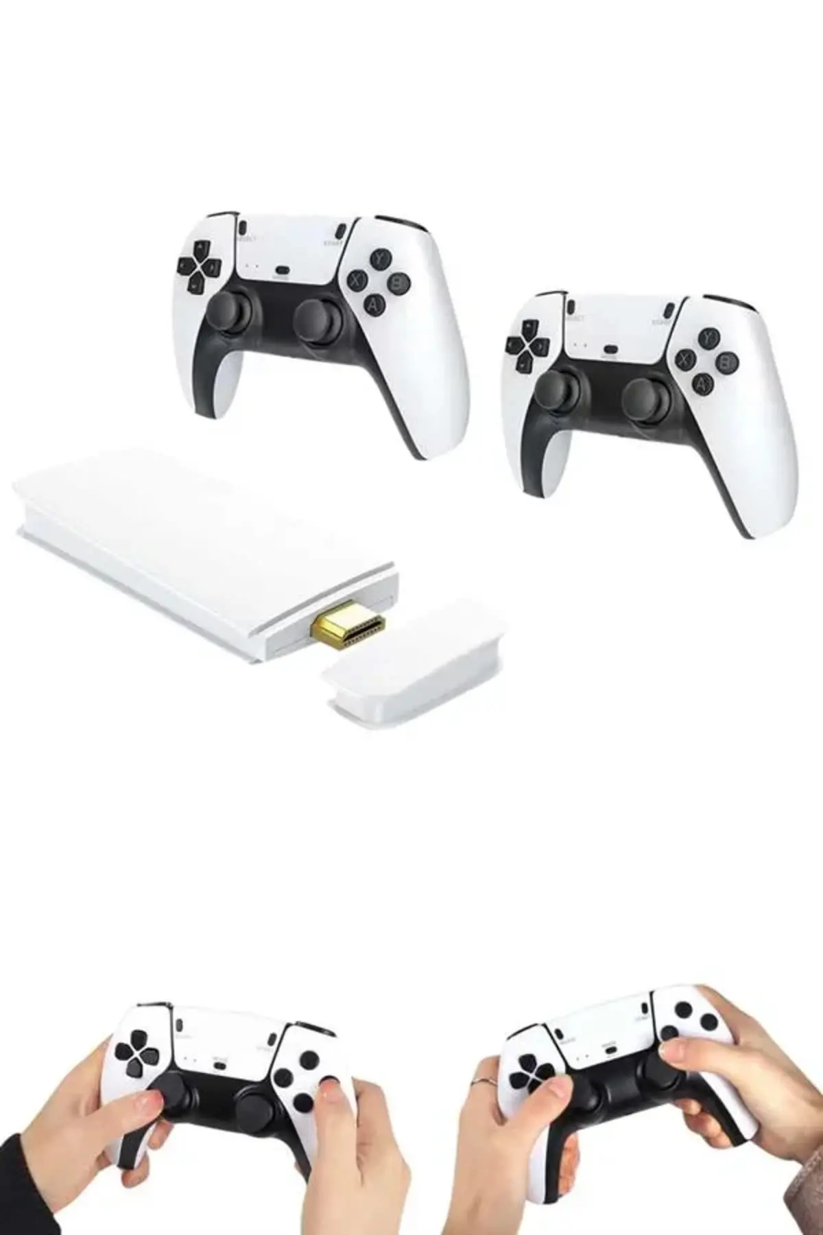 4K HD Görüntü Kaliteli Retro Game Stick 20000 Oyunlu Çift Kollu Beyaz Game Stick
