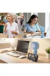 3 Kademeli Telefon Tutuculu Standlı Mini Fan – Tuşu Ayı Figürlü Masaüstü ve EldeKullanılabilen Taşın-3