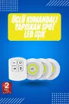 Yapışkanlı 3'lü Spot Led Işık Lamba Montajsız Pilli Uzaktan Kumandalı-2