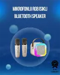 Bluetooth, USB ve AUX Girişli Çok Fonksiyonlu Karaoke Hoparlör-1