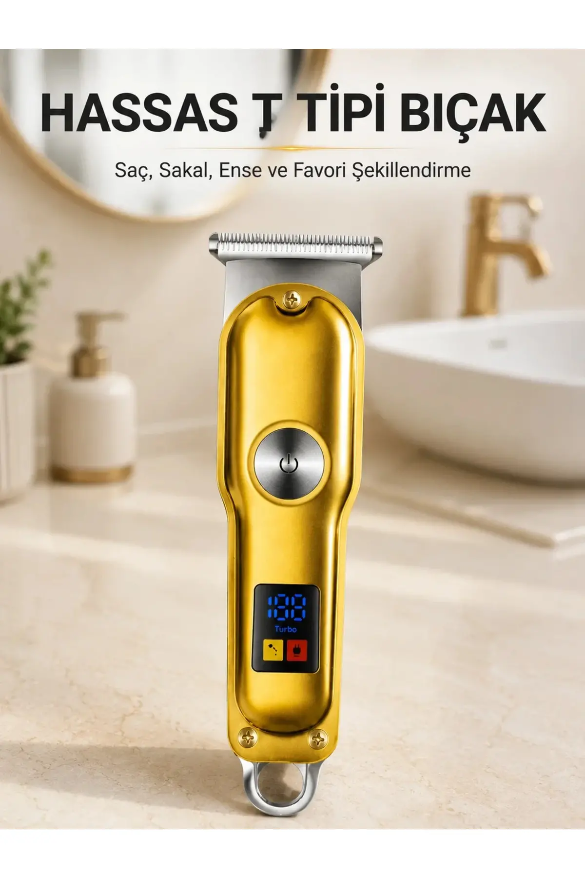 Şarjlı Saç Sakal Kesme Makinesi 1 2 3 mm Taraklı T Tipi Bıçaklı Kablolu ve Kablosuz Kullanım