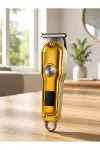 Şarjlı Saç Sakal Kesme Makinesi 1 2 3 mm Taraklı T Tipi Bıçaklı Kablolu ve Kablosuz Kullanım-4