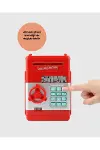 Şifreli Kırmızı ATM Tasarımlı Çelik Kasa Görünümlü Kumbara-3