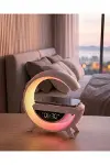 RGB Gece Lambalı Kablosuz Şarj Cihazlı Bluetooth Hoparlör Dijital Saat-1