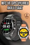 Akıllı Saat Titreşimli Pusula Nabız ve Tansiyon Ölçer NFC Uyumlu-1
