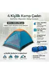 4 Kişilik Kamp Çadırı Manuel Kurulum Düz Kapılı Outdoor Dayanıklı Kamp Doğa Çadırı 200 x 200 x 110 c-3