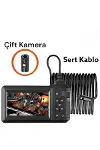 Vtn-008 Ekranlı Çift Kameralı 10 Mt Sert Kablo Yılan Endoskop Kamera 8 Mm 4.3 Inc-4