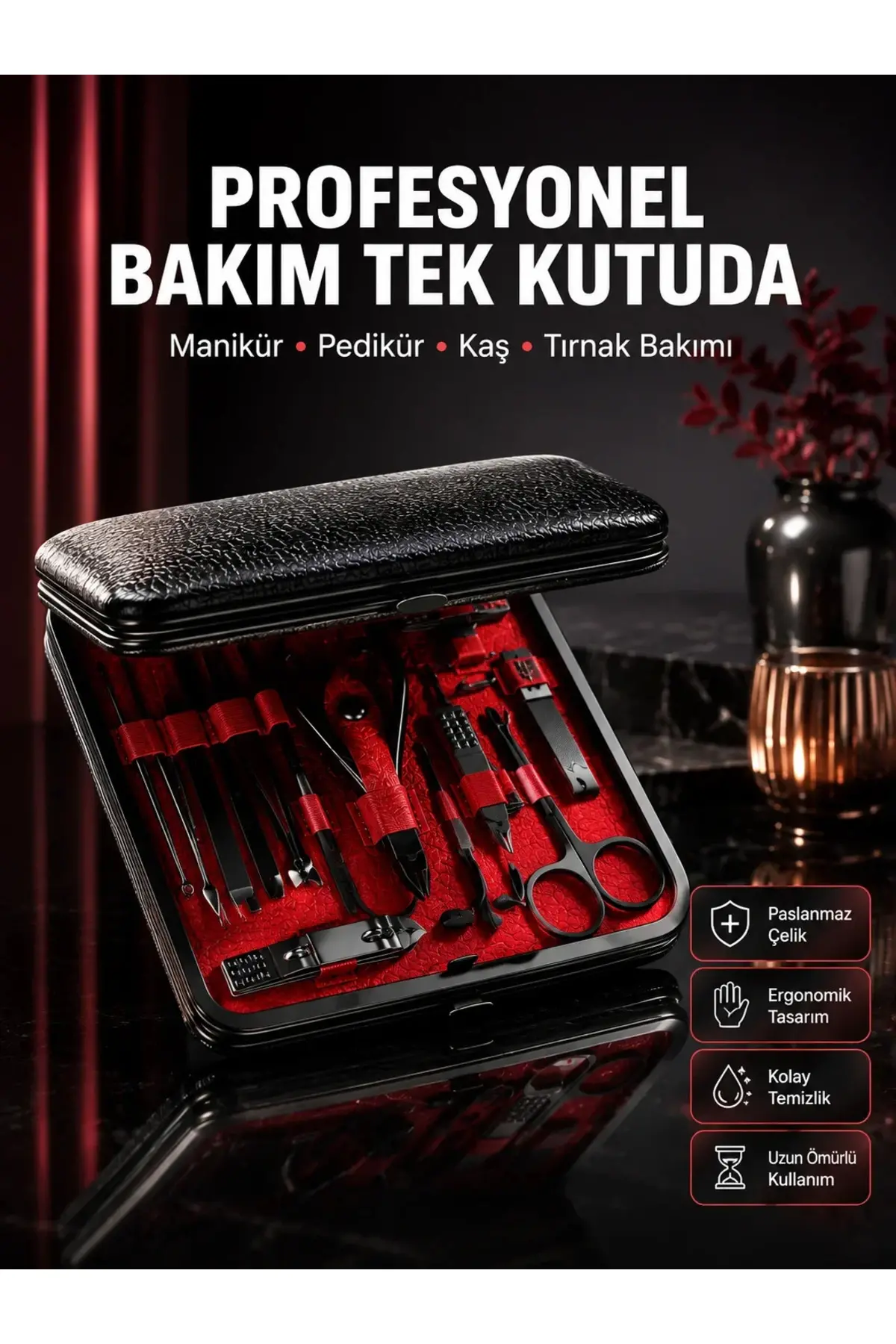 Siyah Kaymaz Teknolojili El ve Ayak Bakım Seti Yeni Nesil