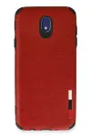 Samsung Galaxy J7 Pro / J730 Kılıf Loop Deri Silikon - Kırmızı-1