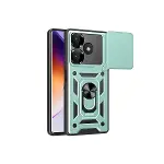 Xiao Red 13 4g Kılıf Pars Lens Yüzüklü Silikon - Yeşil-1