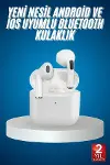 Bluetooth Kulaklık Beyaz Çağrı Cevaplama Dokunmatik Kontrol Kablosuz-2