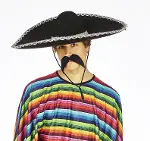 Sombrero Meksika Şapkası Mariachi Gümüş Şeritli Yetişkin Boy-1