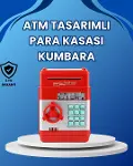Kırmızı ATM Tasarımlı Şifreli Para Kasası Kumbara-1