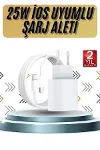 15/Pro/Pro Max 20W İOS Uyumlu Hızlı Şarj Aleti Adaptörlü Beyaz-1