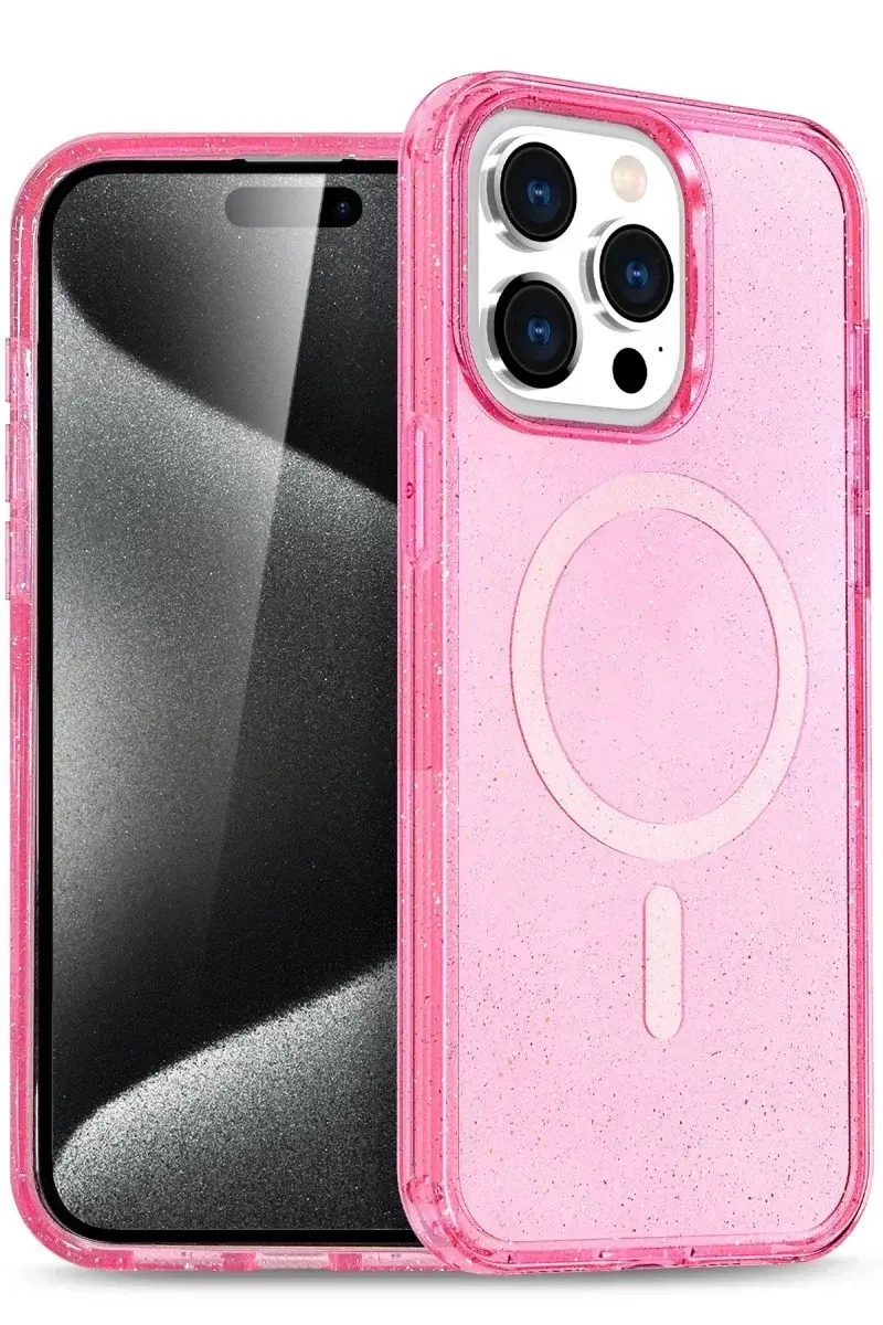 Apple iPhone 15 Pro Max Kılıf Star Magsafe Kapak - Pembe
