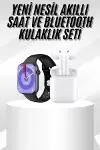 Yeni Nesil Akıllı Saat Ve Kulaklık Seti Gümüş Kasa Zarif Tasarım Çok Fonksiyonlu-1