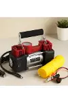 Çift Silindir 12V Oto Hava Kompresörü 150 PSI - Fenerli, Bar Göstergeli-1