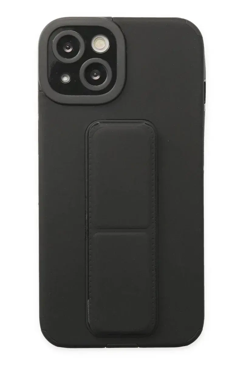 Apple iPhone 14 Plus Kılıf Mega Standlı Silikon - Siyah