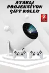 Ayaklı Oyun Projeksiyonu Çift Kollu Taşınabilir Sinema Projektörü-1