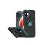 Apple İphone 17 Montreal Yüzüklü Silikon Kapak - Yeşil-1