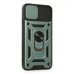 Apple İphone 11 Pro Max Kılıf Pars Lens Yüzüklü Silikon - Yeşil-2