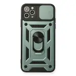 Apple İphone 11 Pro Max Kılıf Pars Lens Yüzüklü Silikon - Yeşil-1
