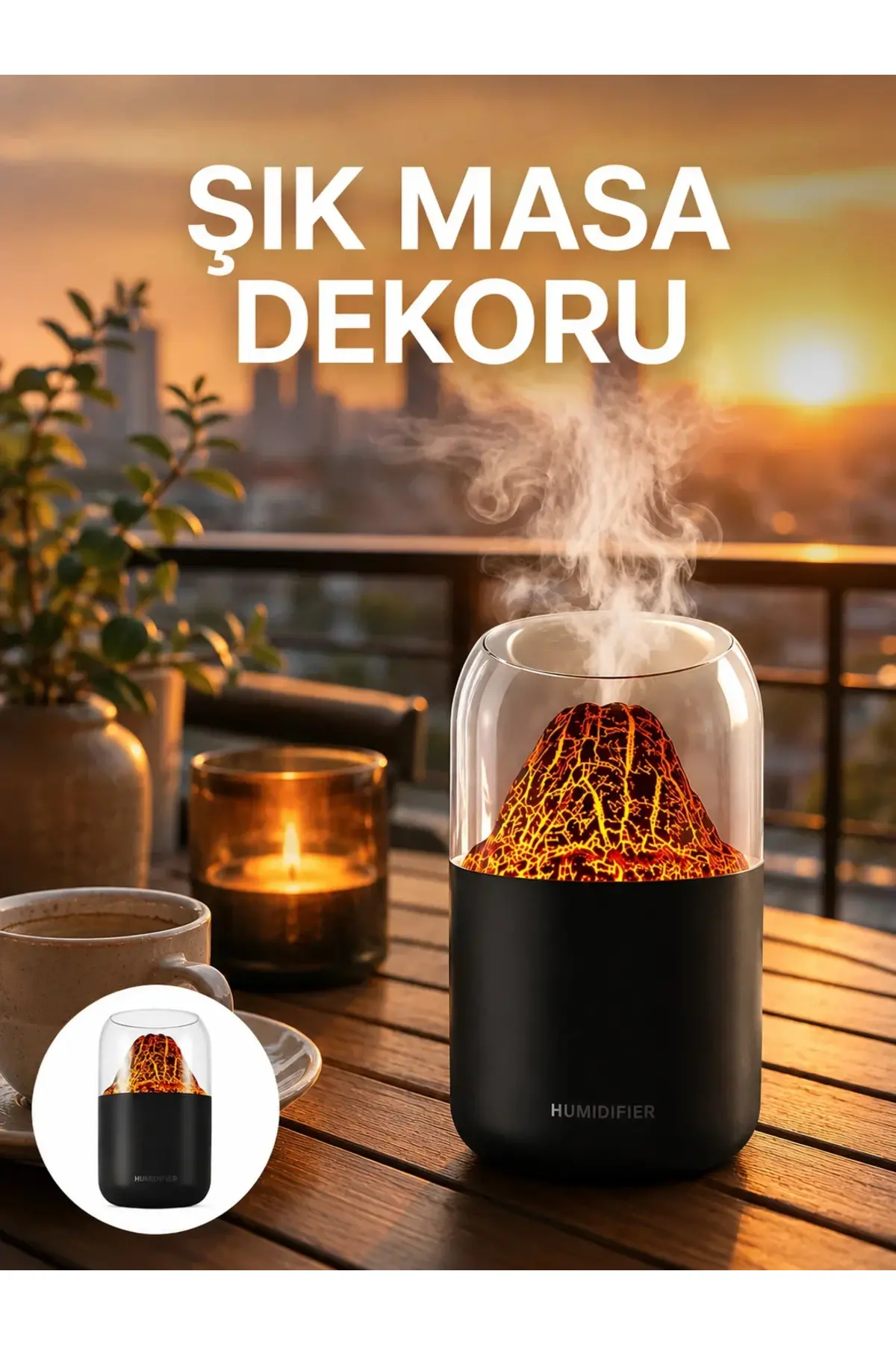 Büyük Kapasiteli Aromaterapi Cihazı – 280 ml Su Haznesi Yeni Nesil