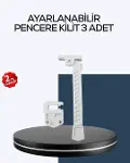 Çocuk Güvenliği İçin Cam Pencere Kilidi 3 Adet-1