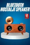 Bluetooth Nostalji Speaker Radyo Gramofon Ahşap Renk Vintage-2