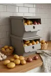 Vizon 2'Li 13,5 LT Modubox Kayar Kapaklı Saklama Kabı & Patates Soğan Kovası & Erzak Kutusu-3