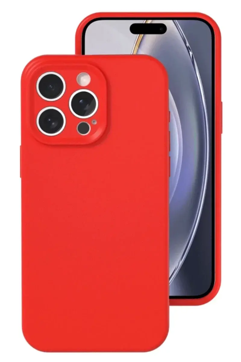 Apple iPhone 16 Pro Kılıf Nano içi Kadife Silikon - Kırmızı